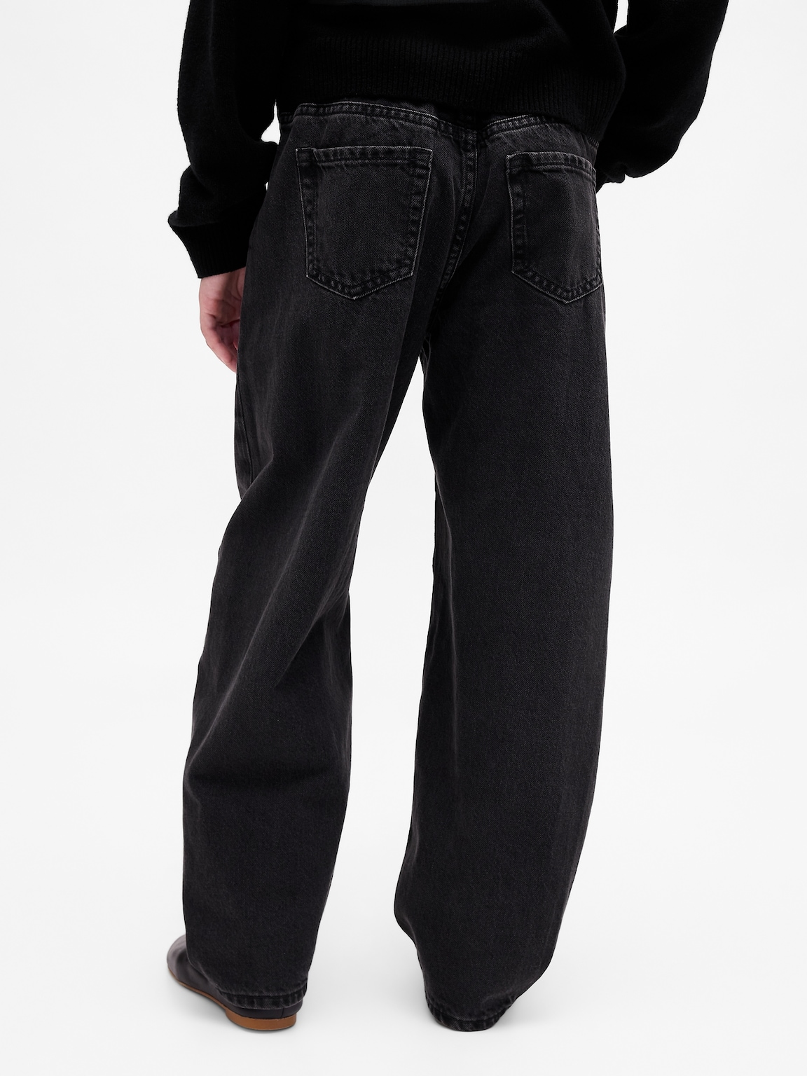 Kids High Rise Studded Easy Barrel Jeans