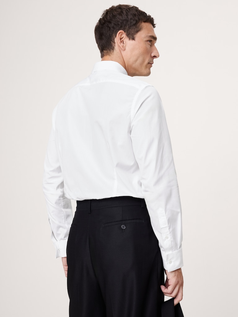 Slim-Fit Cotton Poplin Tuxedo Shirt with Cutaway Collar