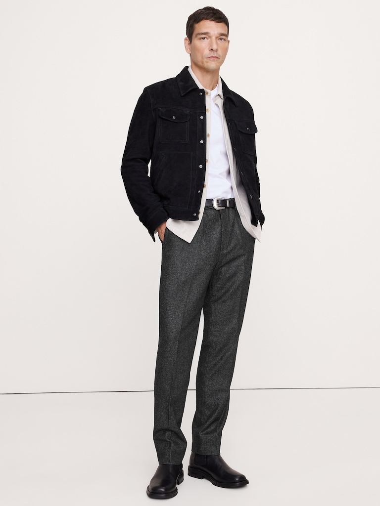 Slim Italian Flannel Dress Pant