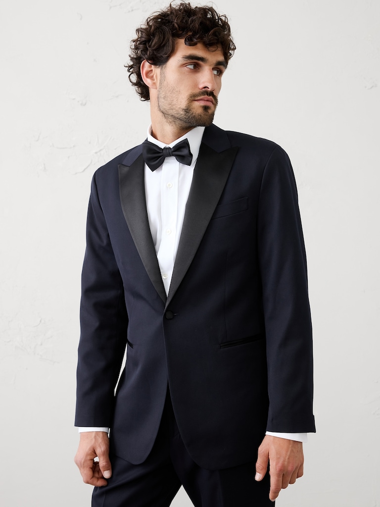Tailored-Fit Luxe Tuxedo Suit Jacket
