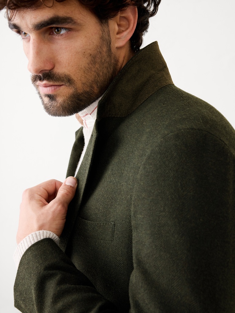 Flannel Herringbone Suit Jacket