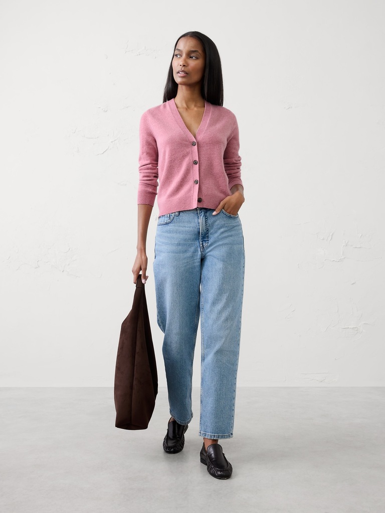 Merino-Cashmere Blend Cardigan Sweater