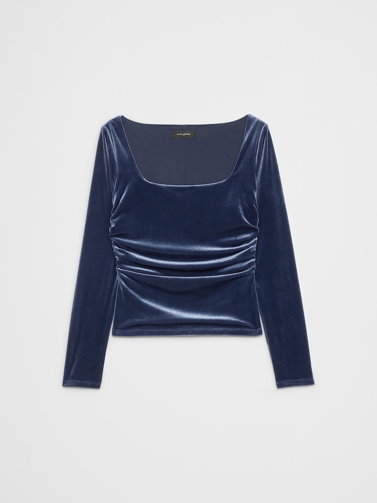 Velvet Square-Neck Top