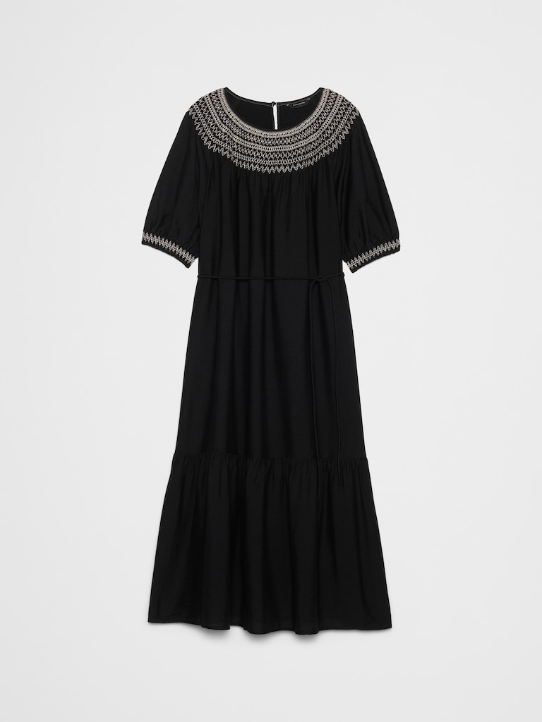 3/4 Sleeve Embroidered Dress