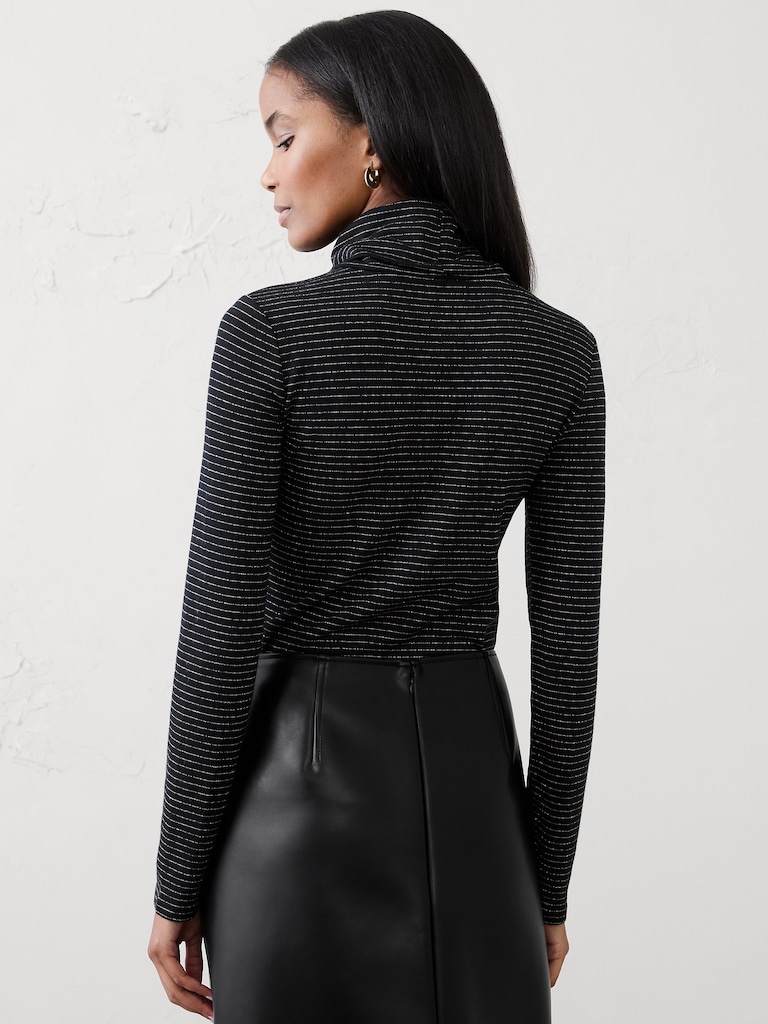 Lurex Soft Luxe Turtleneck Top