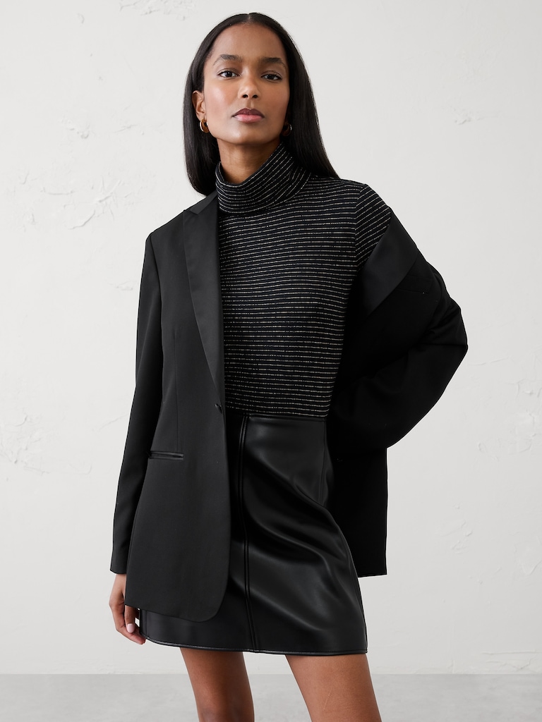 Lurex Soft Luxe Turtleneck Top