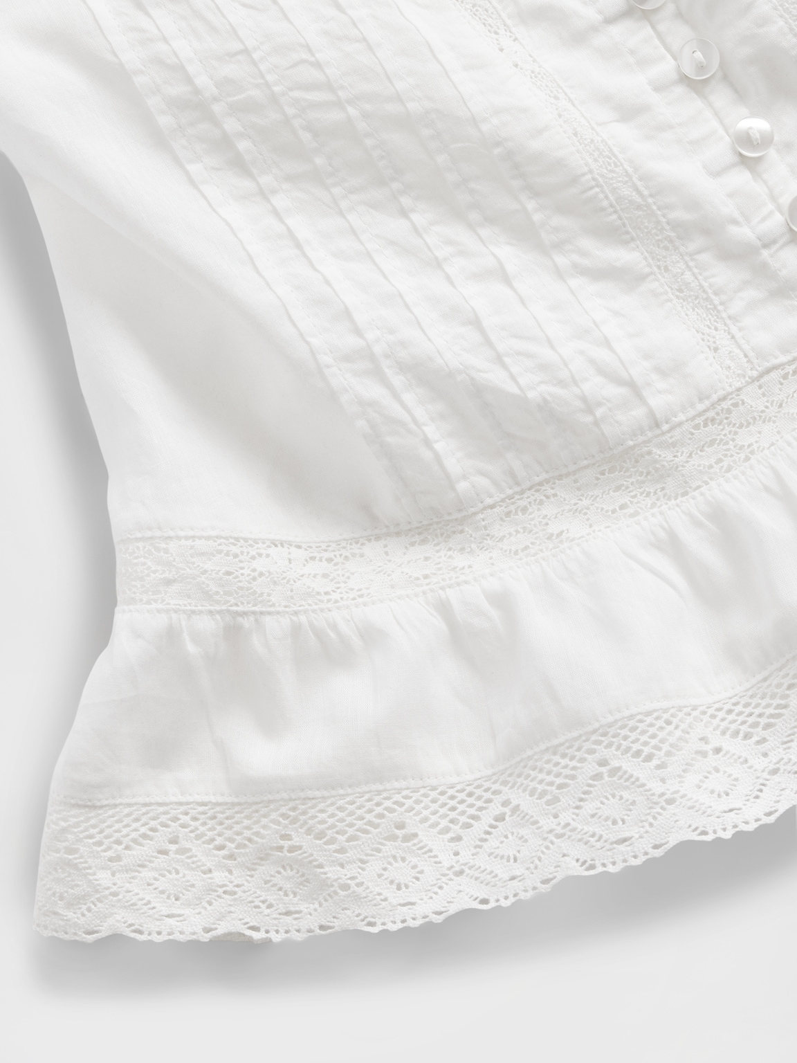 Lace Ruffle Voile Peplum Crop Top