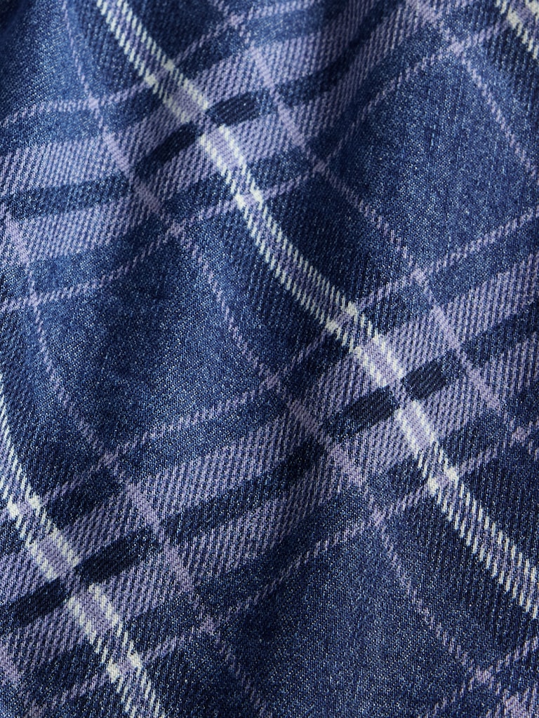 Plaid Denim Mini Skirt