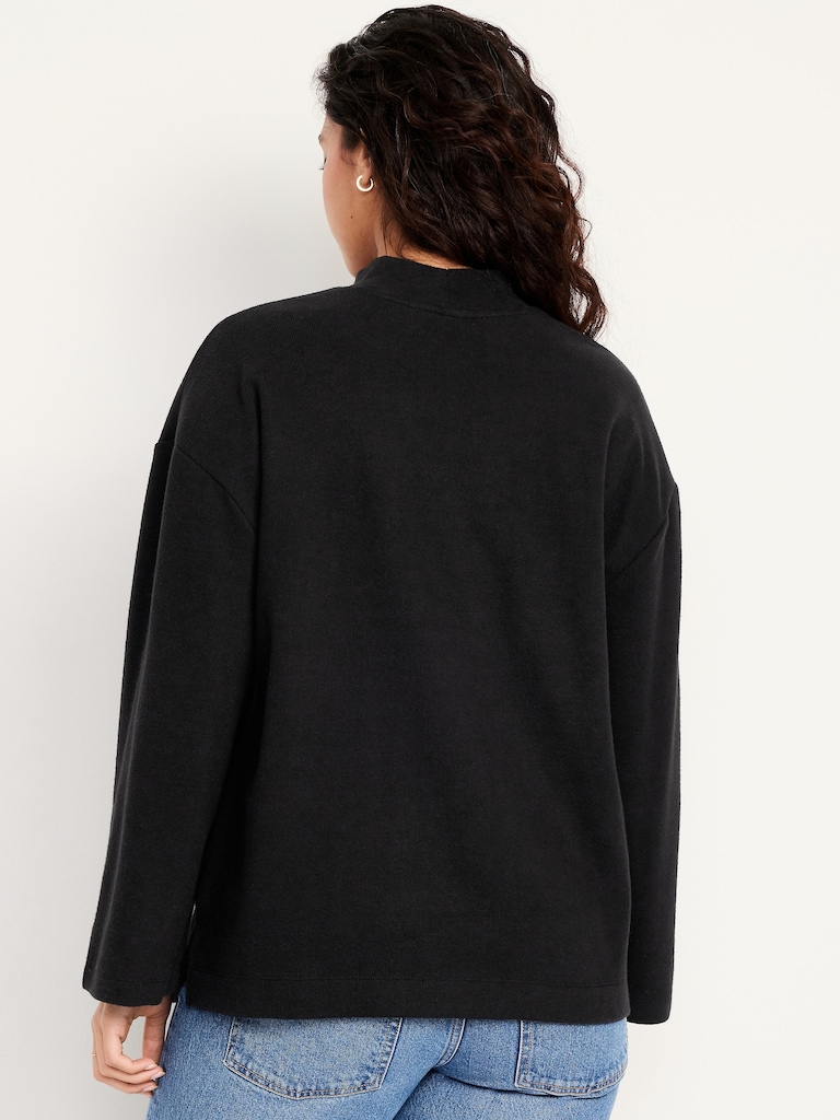Cozy Mock-Neck Tunic Sweater