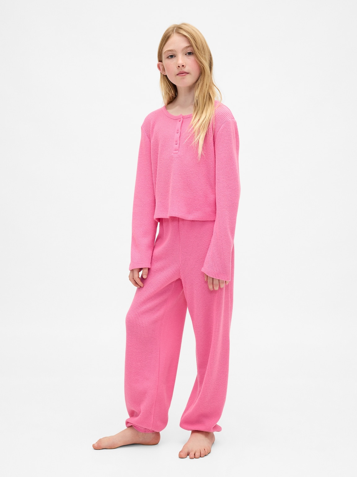 Kids Recycled Waffle PJ Set