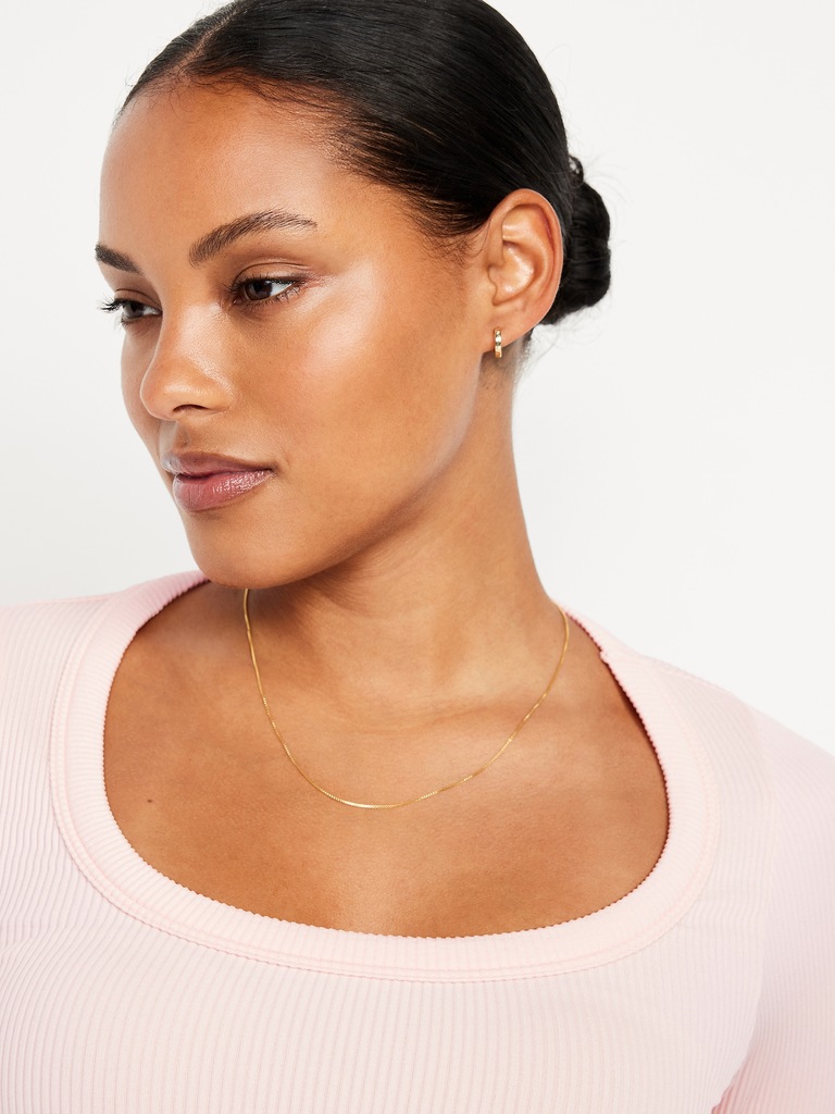 T-shirt côtelé ajusté Zénitude sans coutures