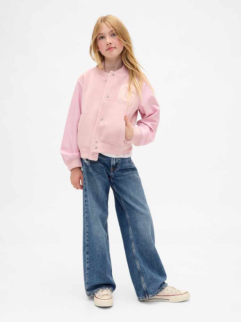 Kids Wool-Blend Varsity Bomber Jacket