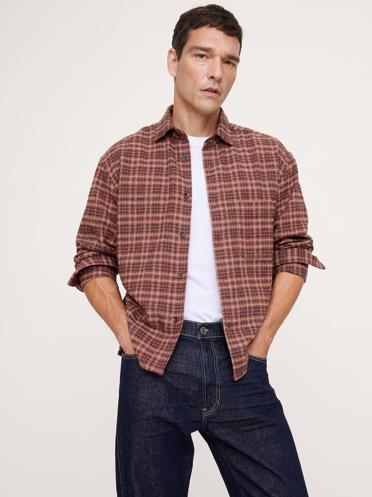 Relaxed-Fit Flannel Overshirt