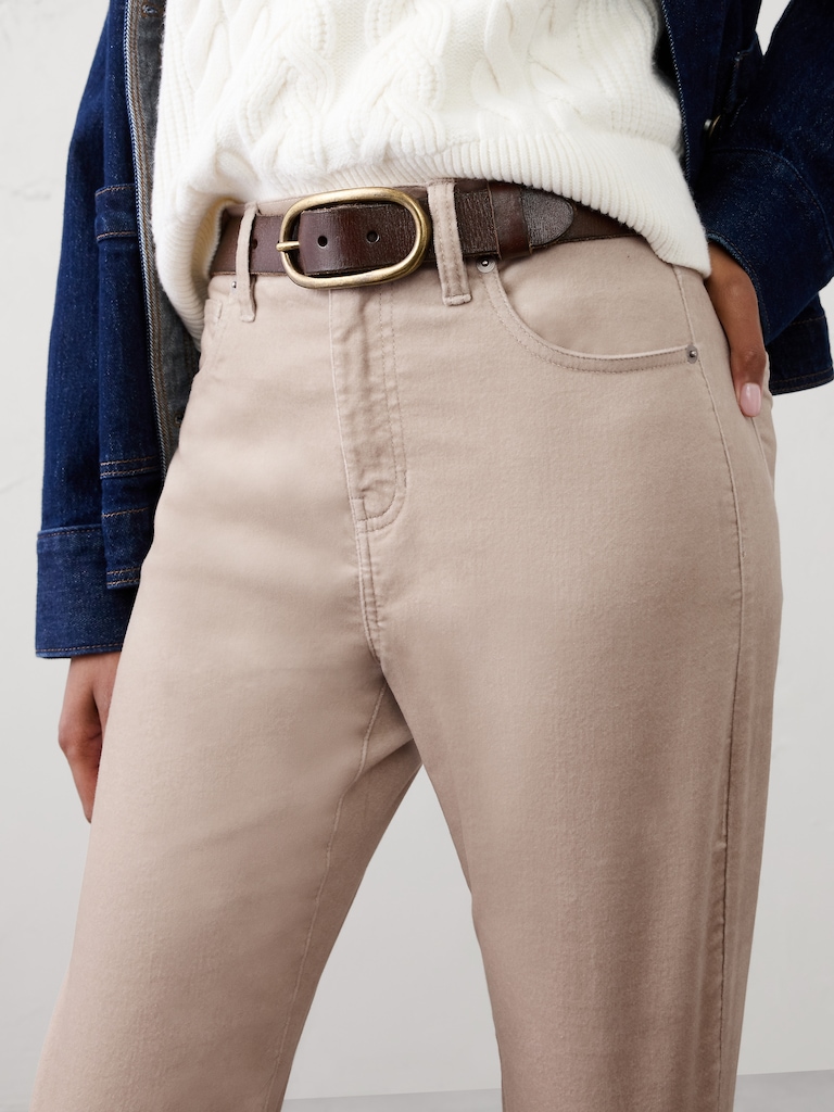 Slim High-Rise Velvet Pants