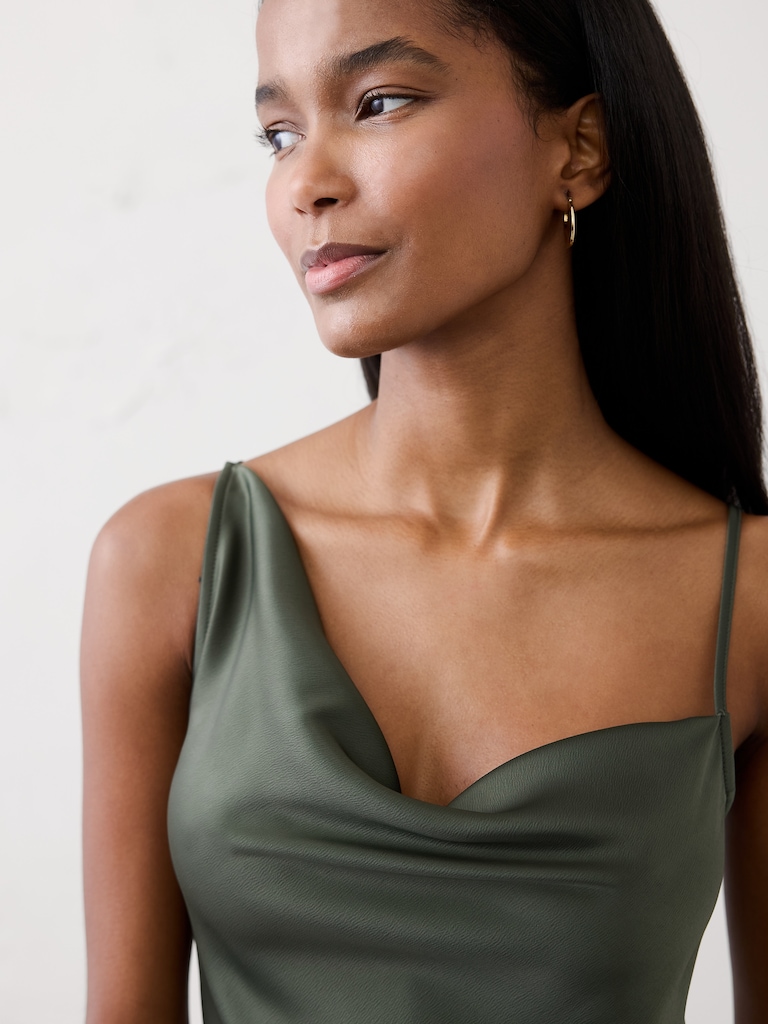 Satin Midi Sheath Dress