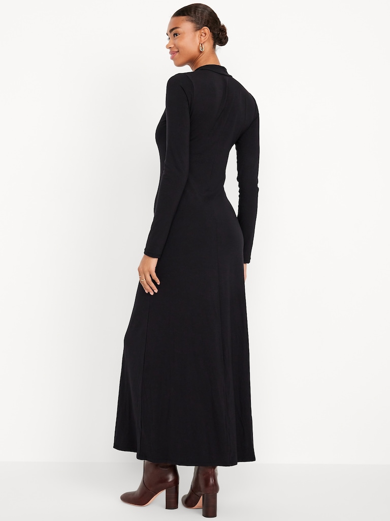 Mock Neck Maxi Dress