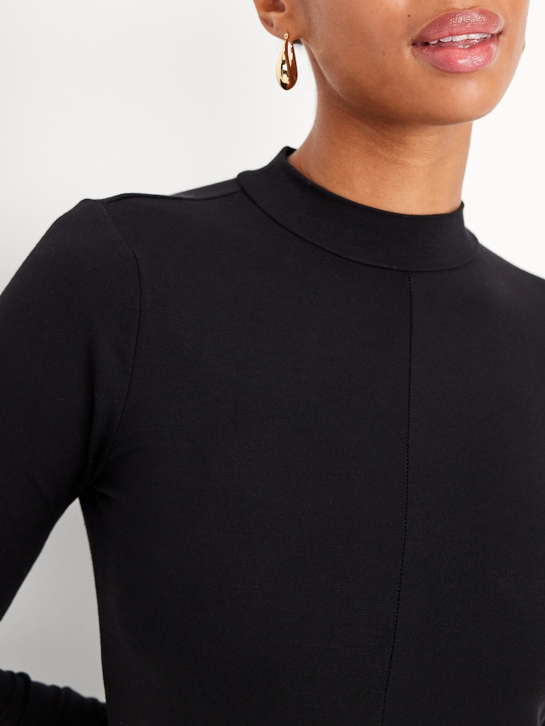 Mock Neck Maxi Dress