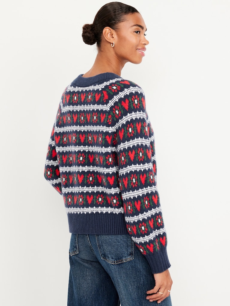 SoSoft Crew-Neck Printed Cardigan Sweater