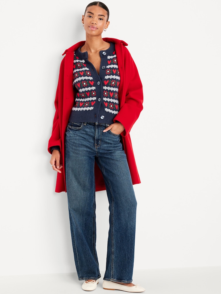 SoSoft Crew-Neck Printed Cardigan Sweater