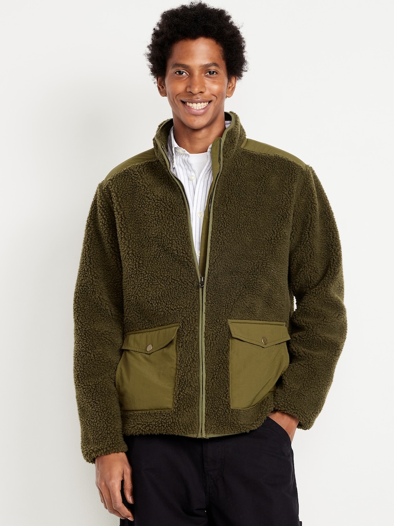 Loose Utility Sherpa Jacket