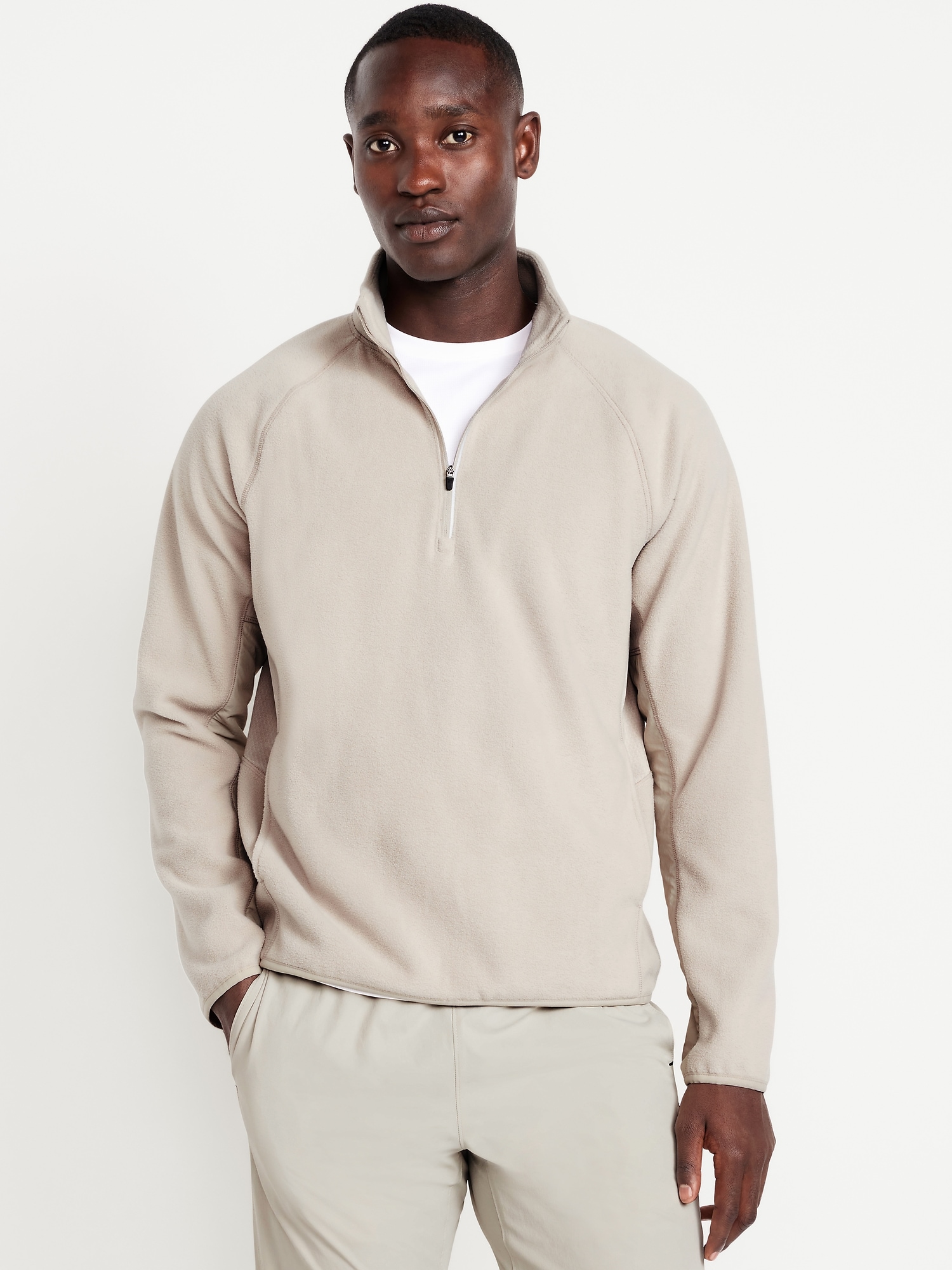 Performance CRANE Men's Inner Fleece Micro Circa MARK&LONA 新品 Knit PCNA | Holes Thumb with Zip Half メンズウェア