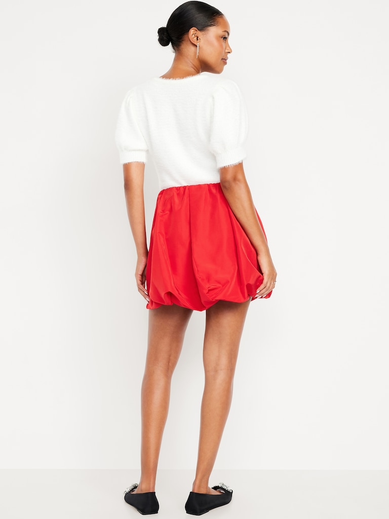 Taffeta Bubble Mini Skirt