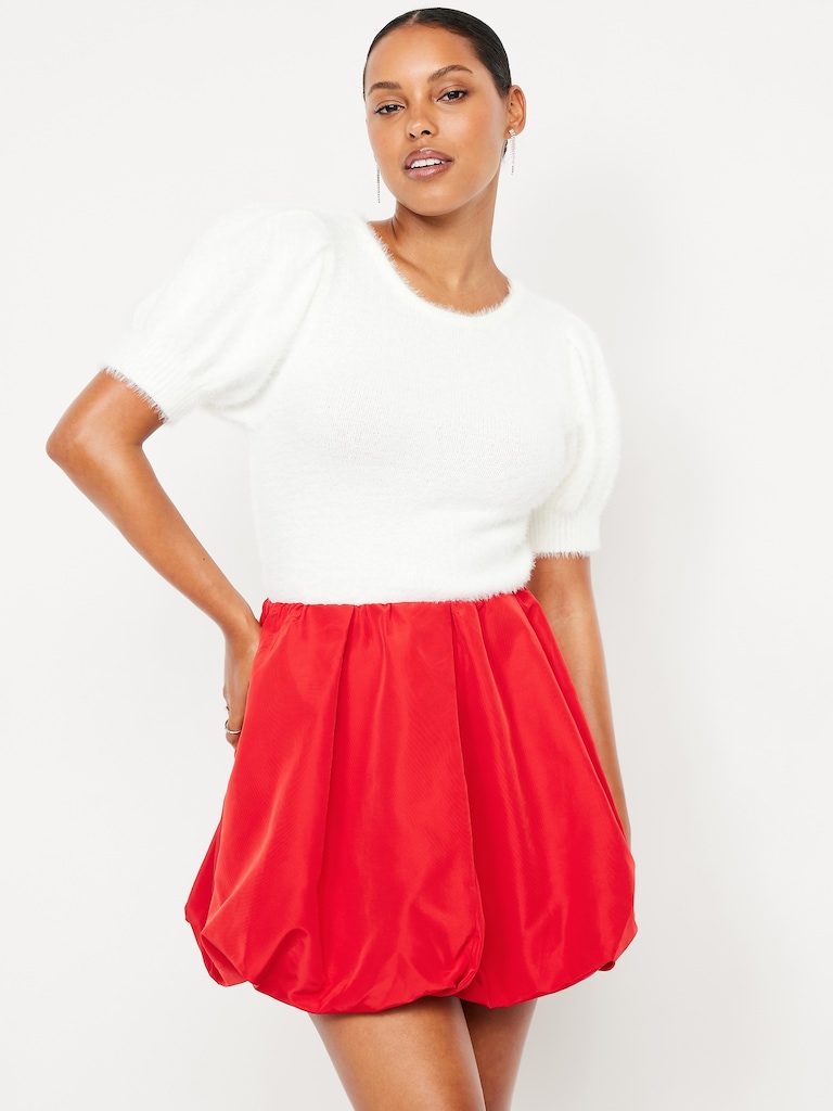Taffeta Bubble Mini Skirt