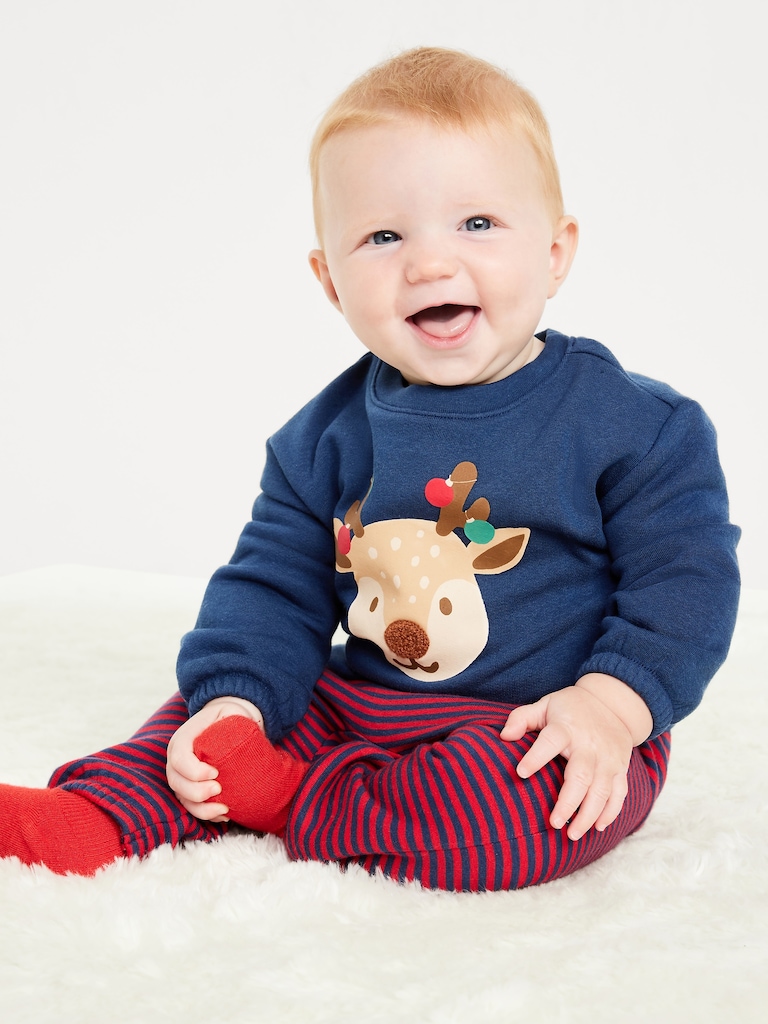 Long-Sleeve Graphic Sweatshirt and Sweatpants Set for Baby