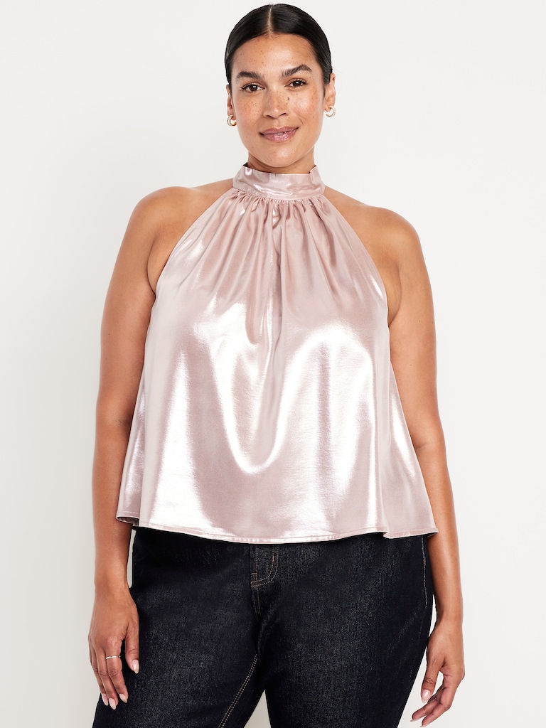 Satin Shine Halter Top