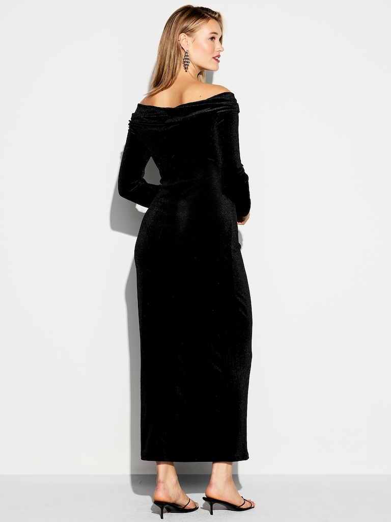 The Occasion by Old Navy Velvet Off-Shoulder Maxi Dress