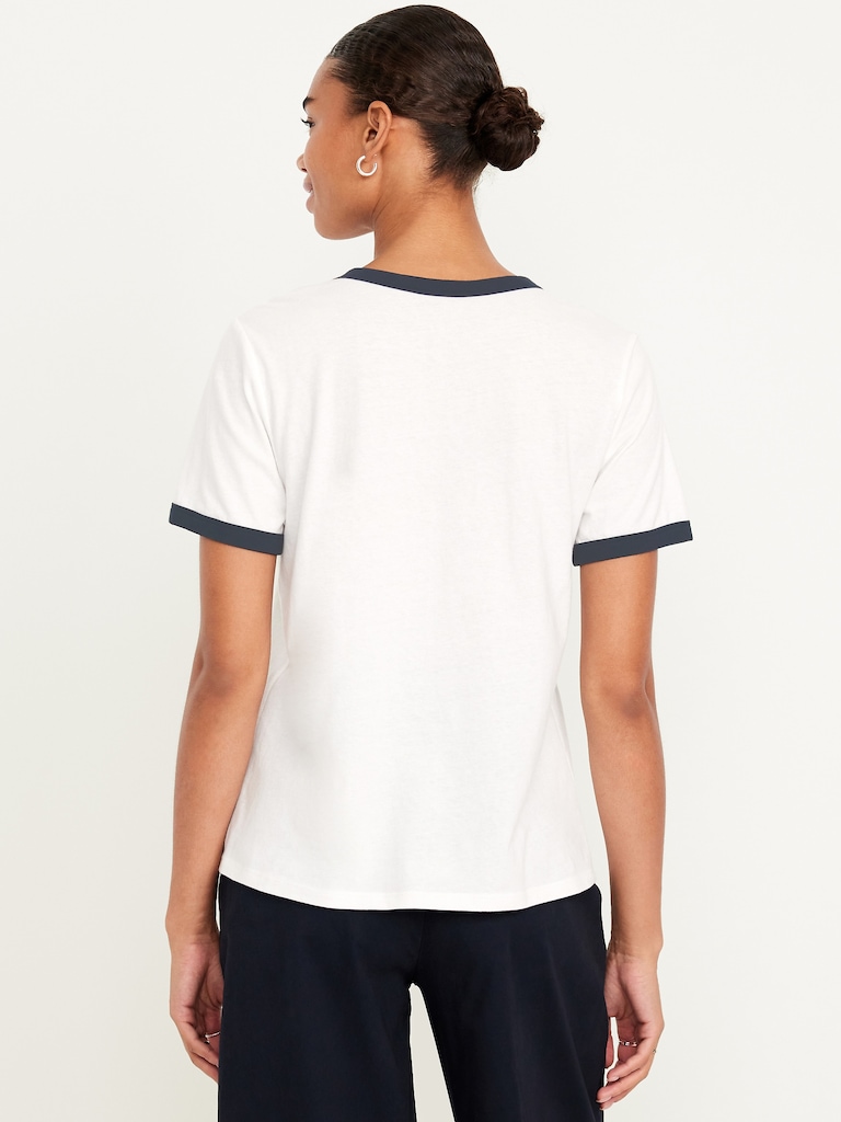 EveryWear Crew-Neck Logo-Graphic Ringer T-Shirt