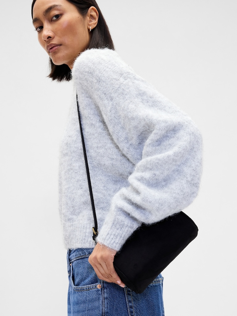 Vegan Suede Barrel Bag