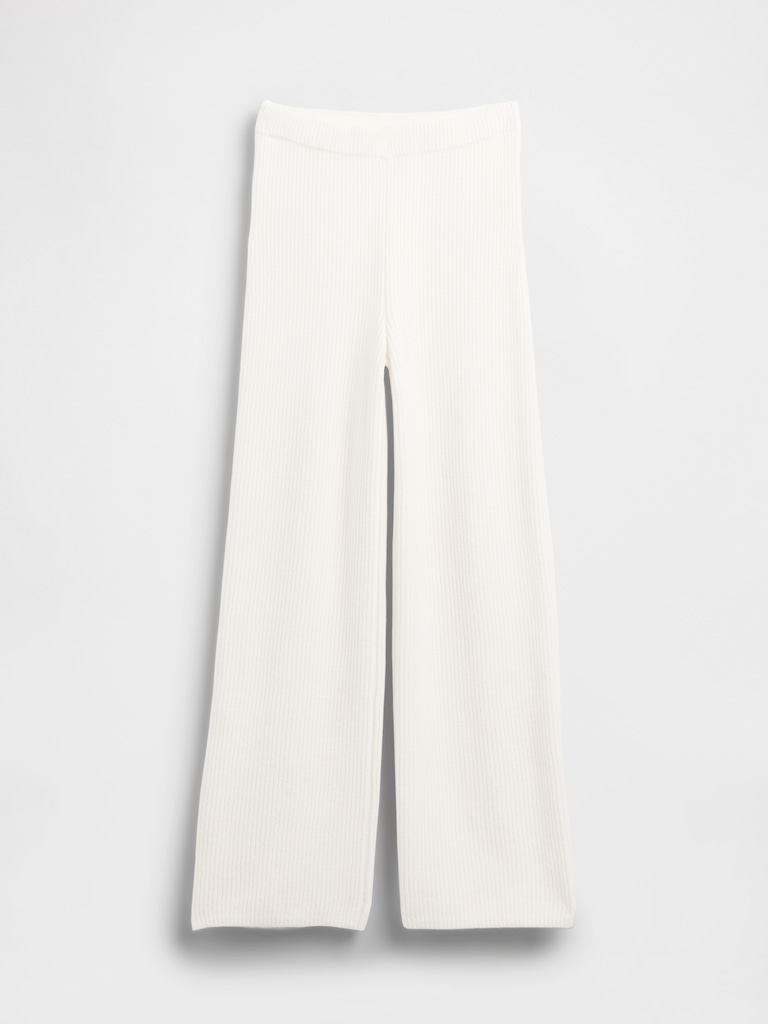 CashSoft Shaker-Stitch Sweater Pants