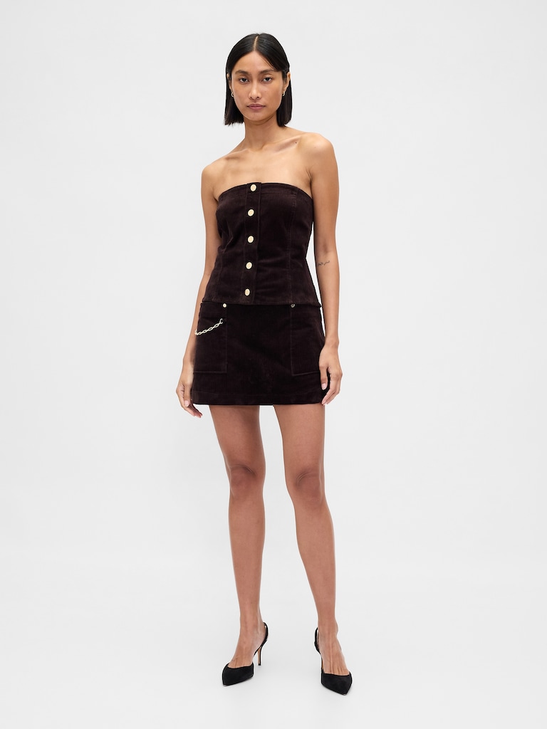 Corduroy Chain Pocket Mini Skort