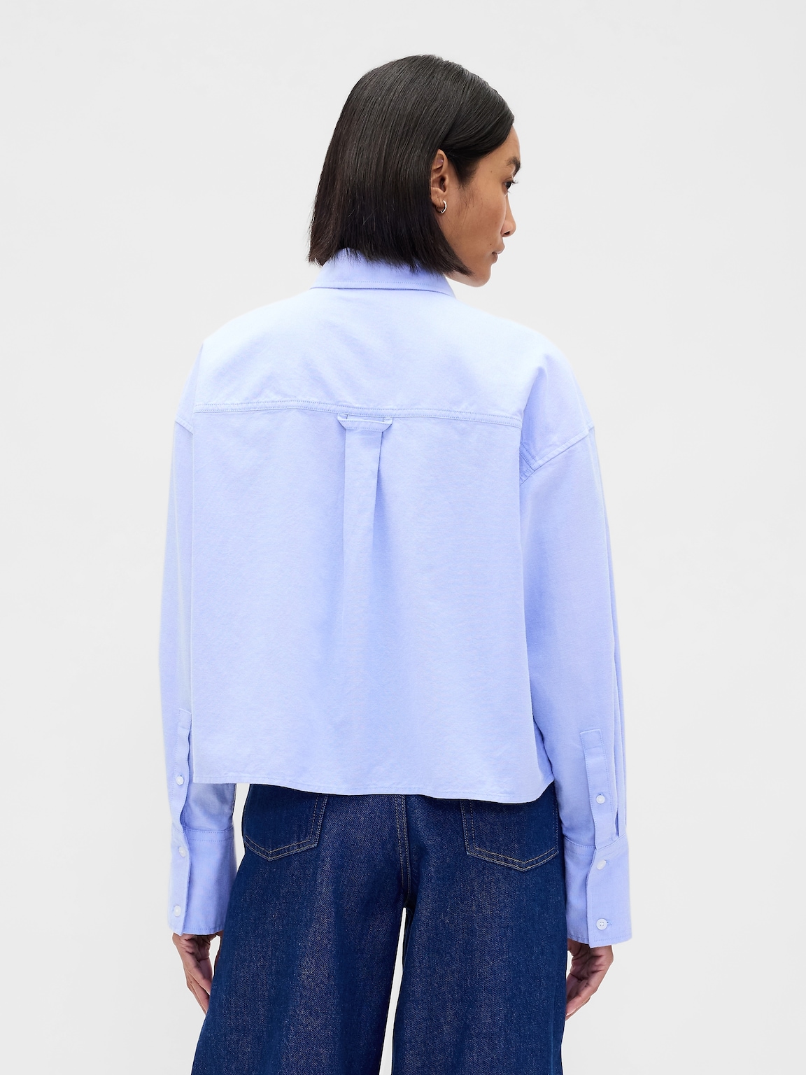 Organic Cotton Straight-Hem Crop Shirt