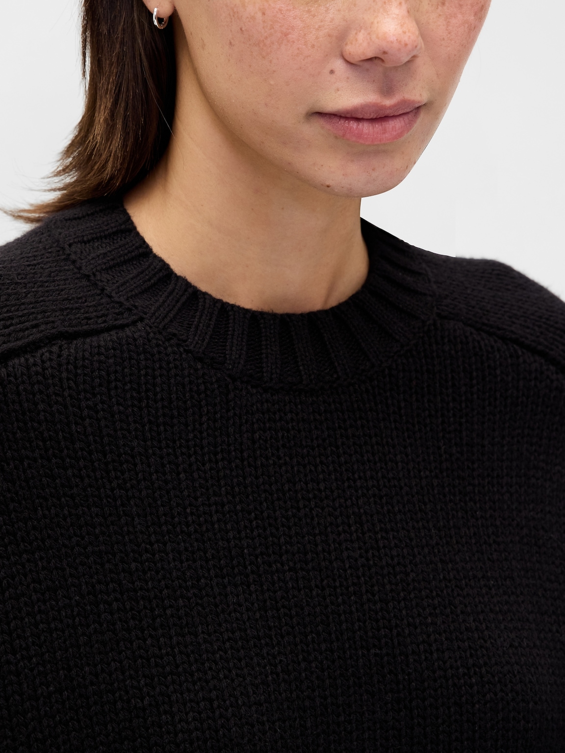 Cotton-Blend Relaxed Crewneck Sweater