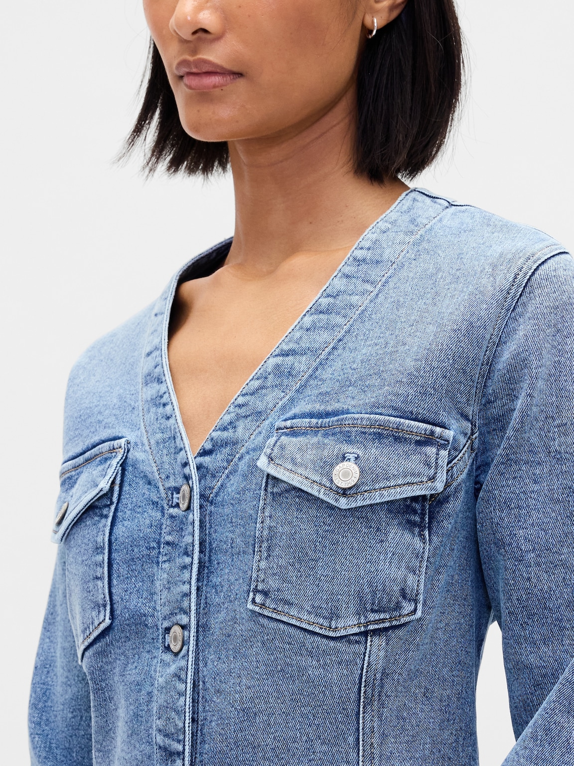 Denim Pocket Mini Dress