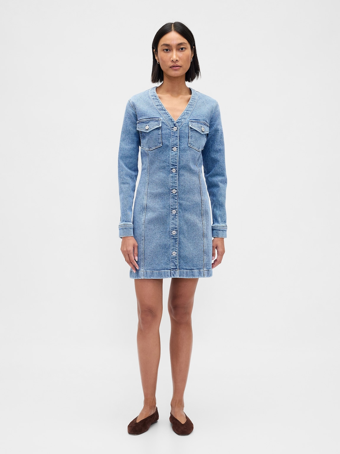 Denim Pocket Mini Dress