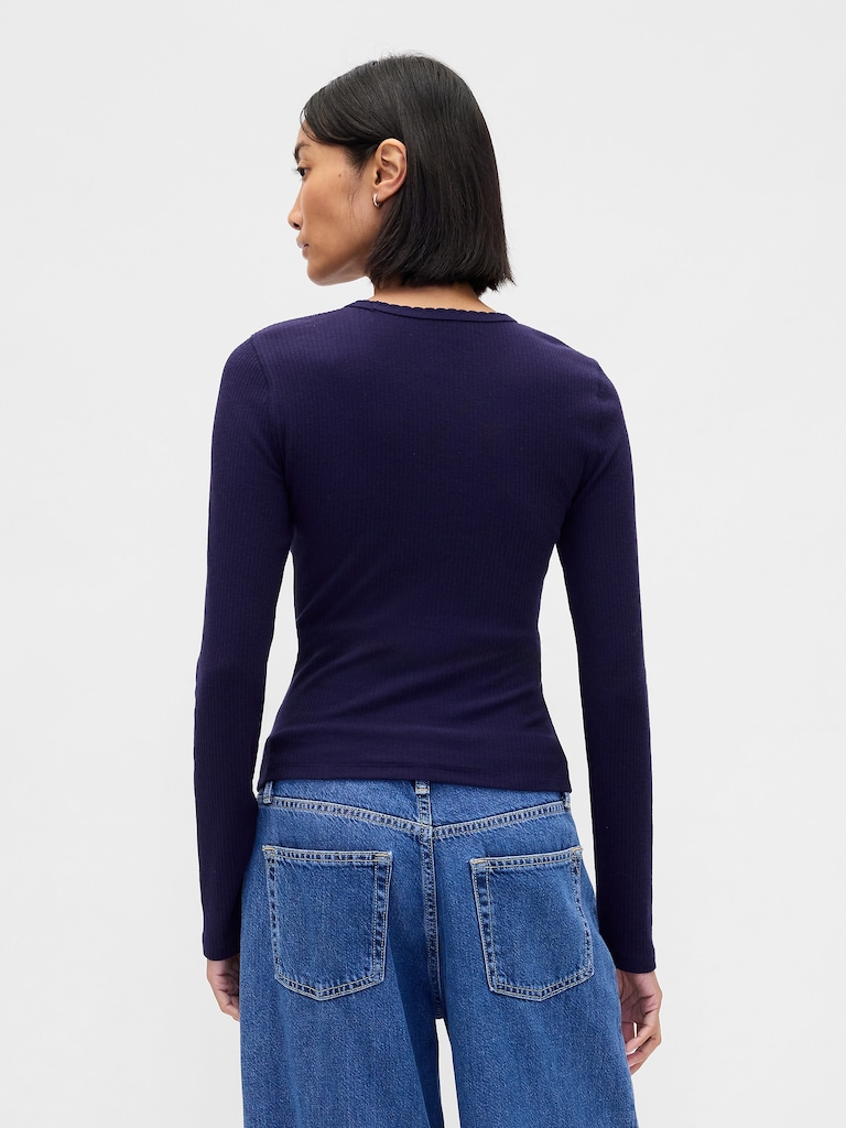 Pointelle Rib T-Shirt