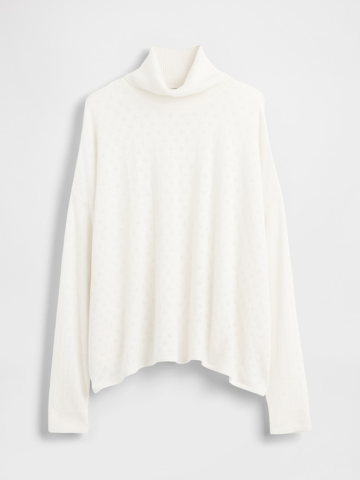 Oversized Pointelle Turtleneck