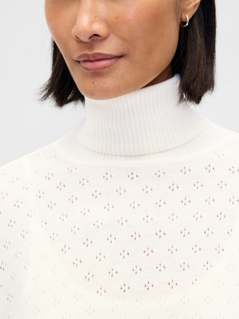 Oversized Pointelle Turtleneck