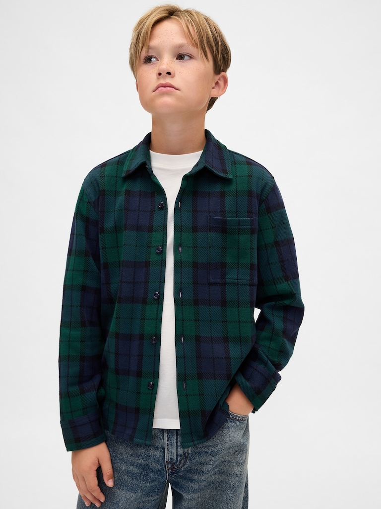 Kids Plaid Button-Front Shirt