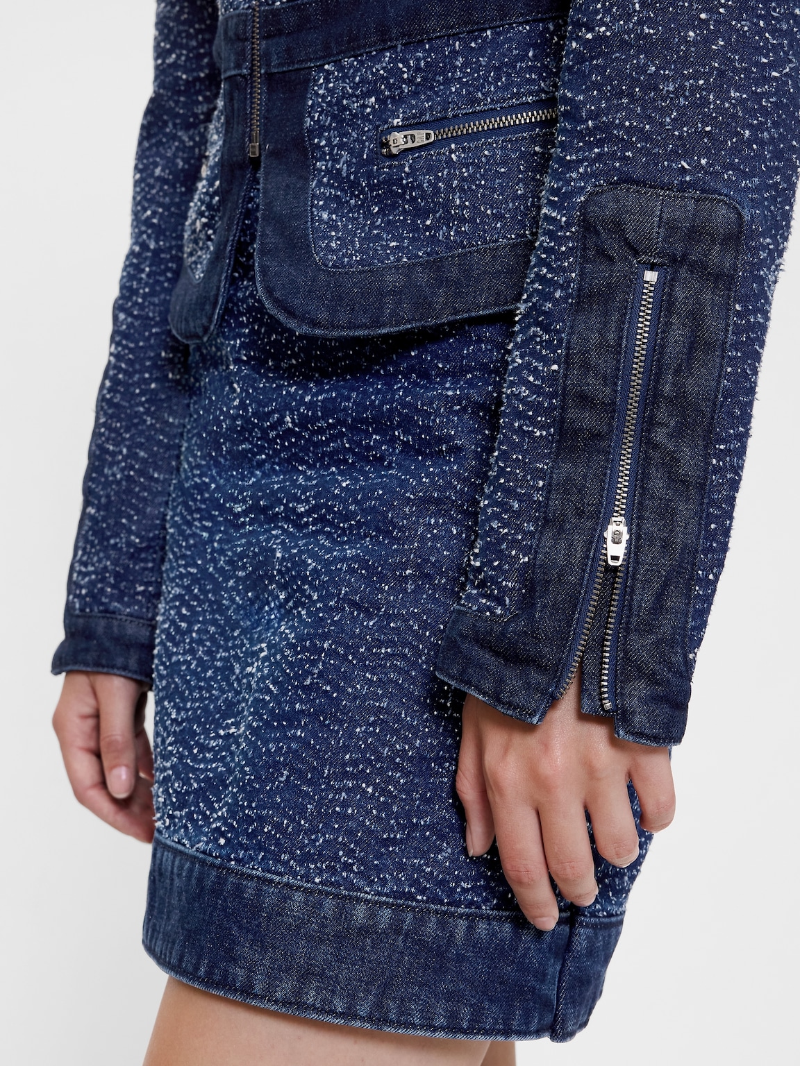 GapStudio Denim Tweed Fringe Jacket