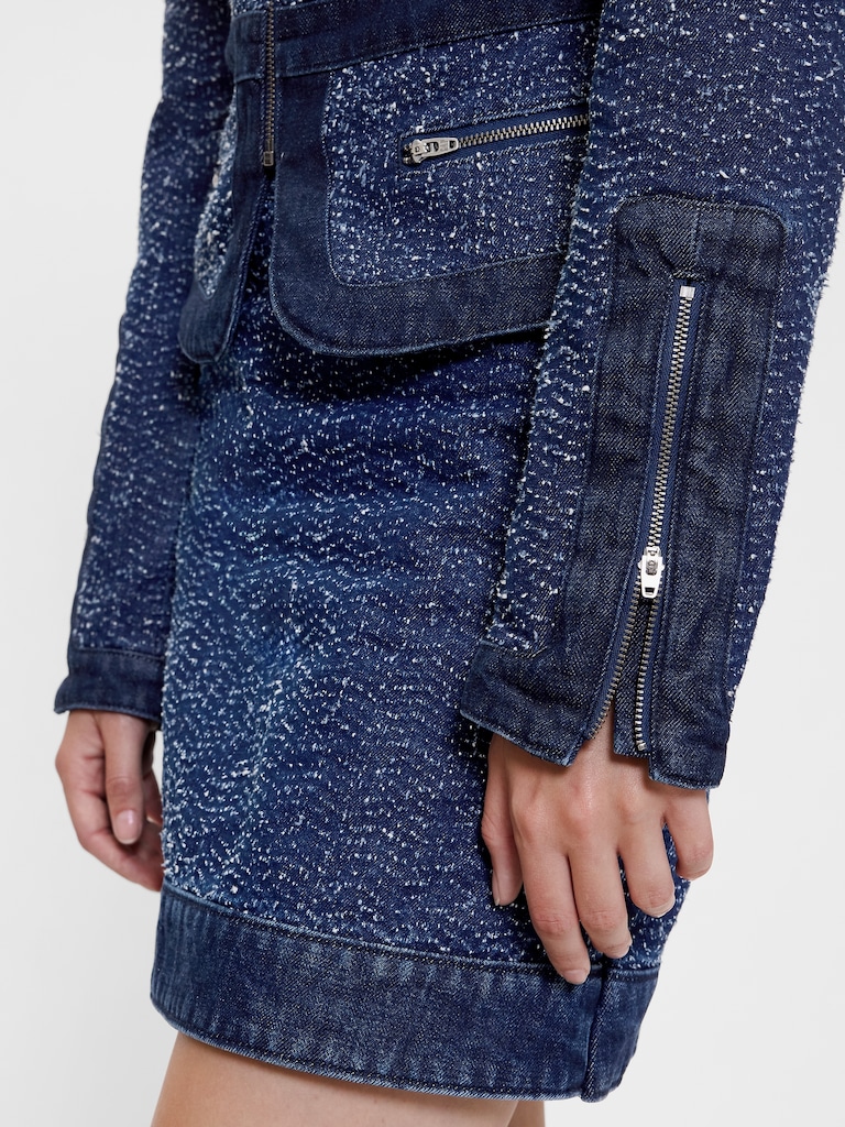 GapStudio Denim Tweed Fringe Jacket