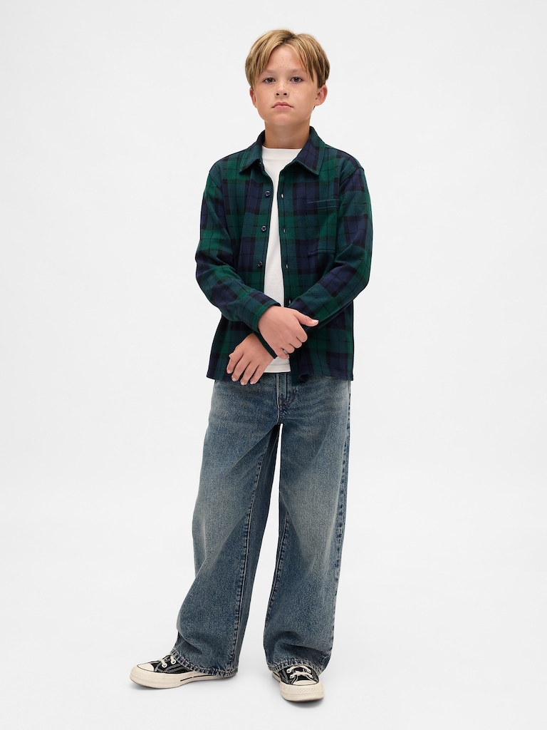 Kids Plaid Button-Front Shirt