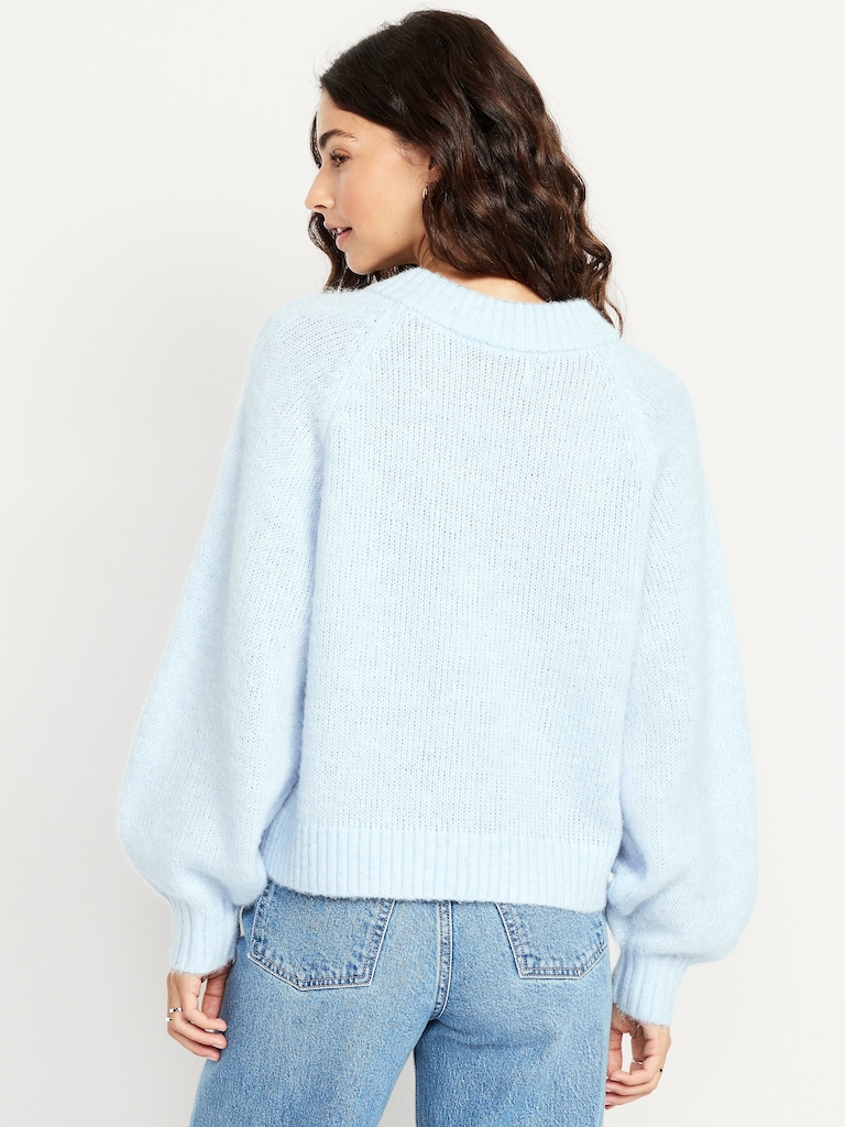 Cozy Cropped V-Neck Sweater