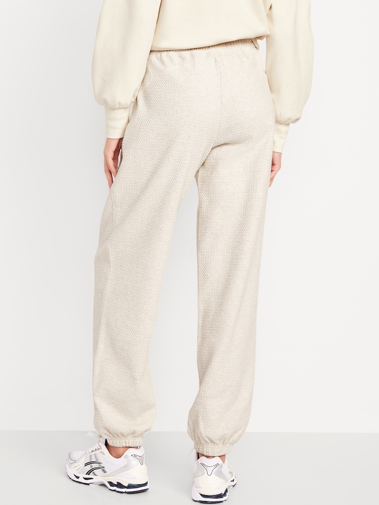 High-Waisted Dynamic Fleece Textured Sweatpants