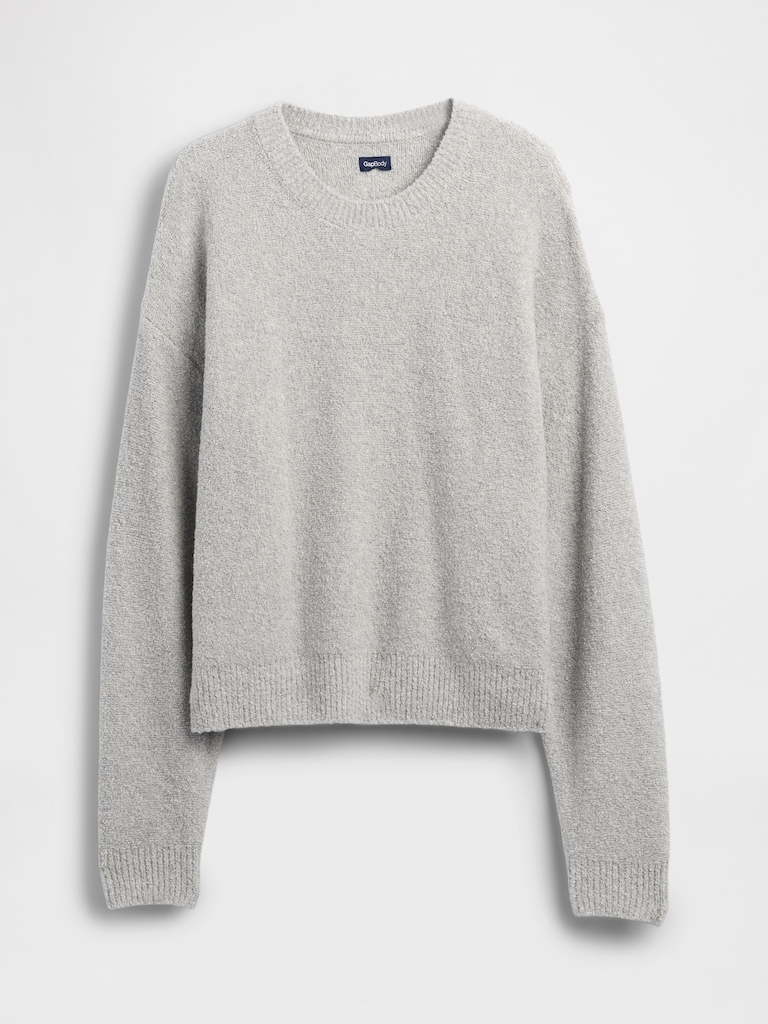 CashSoft Boucle Relaxed Crewneck Top
