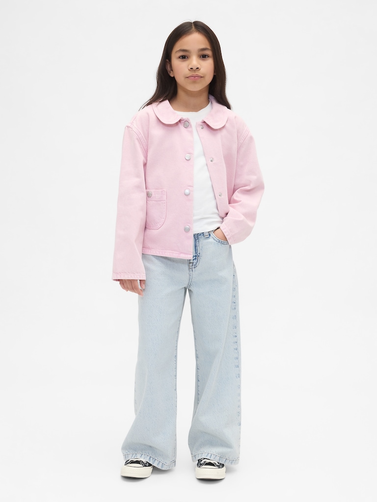 Kids High Rise Stride Wide-Leg Ankle Jeans