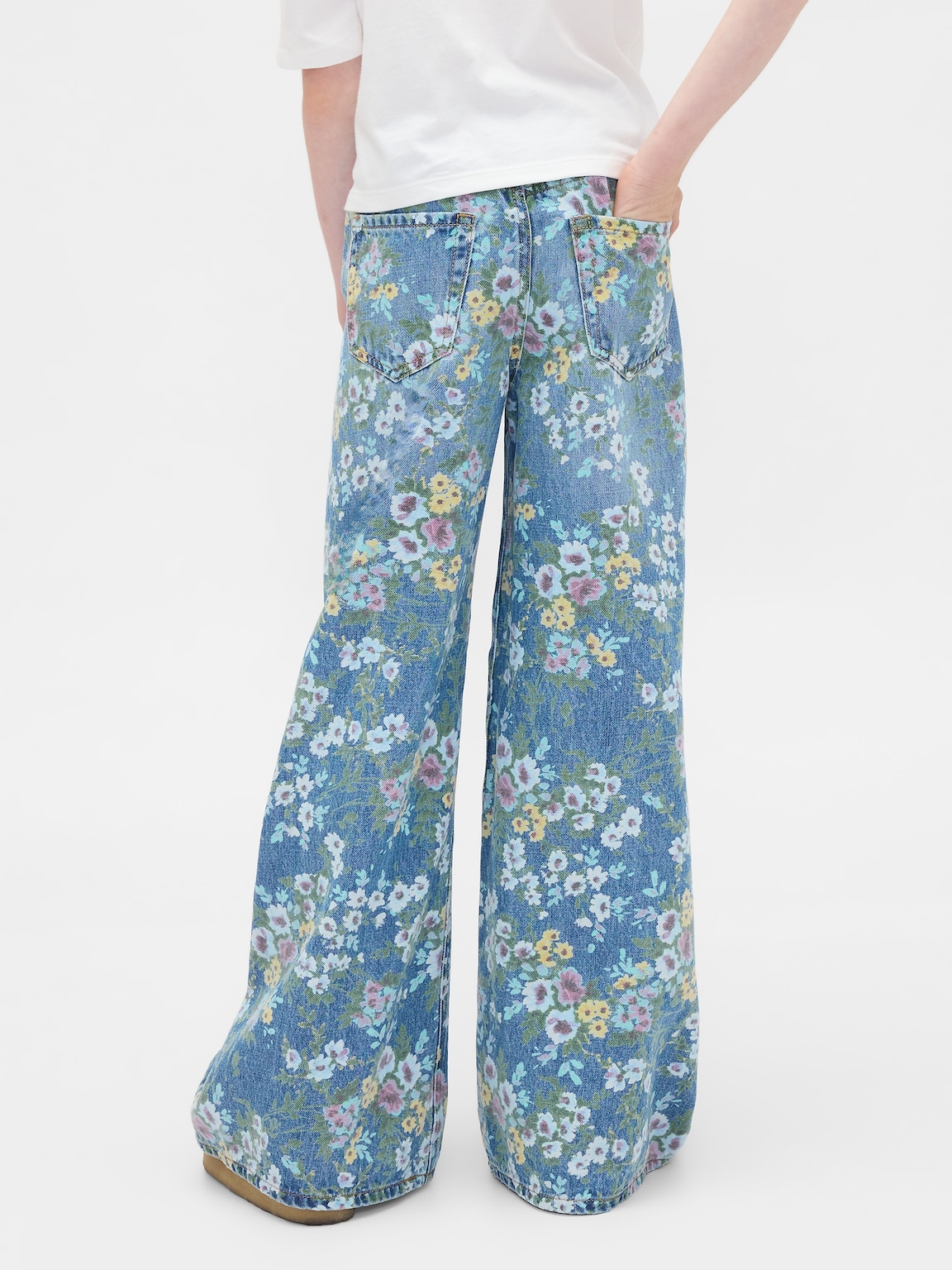 Kids Floral Easy Baggy Jeans